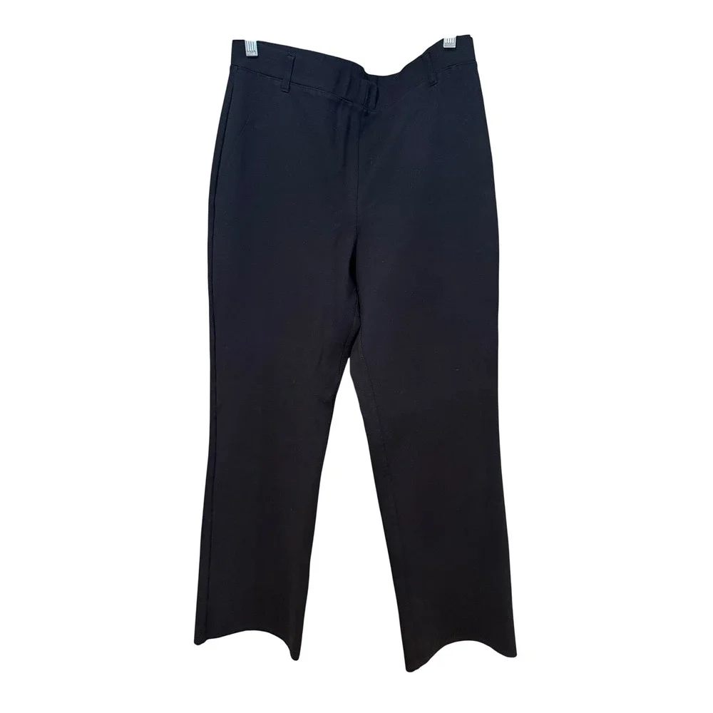 Quince Ultra Stretch Ponte Bootcut Pants Black Pull On Size Large W-PNT-21